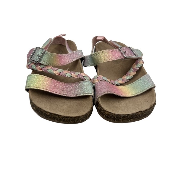 OshKosh B'Gosh Faith Ombre Rainbow Sparkle Footbed Sandals Size 10 Little Girls - Picture 3 of 9